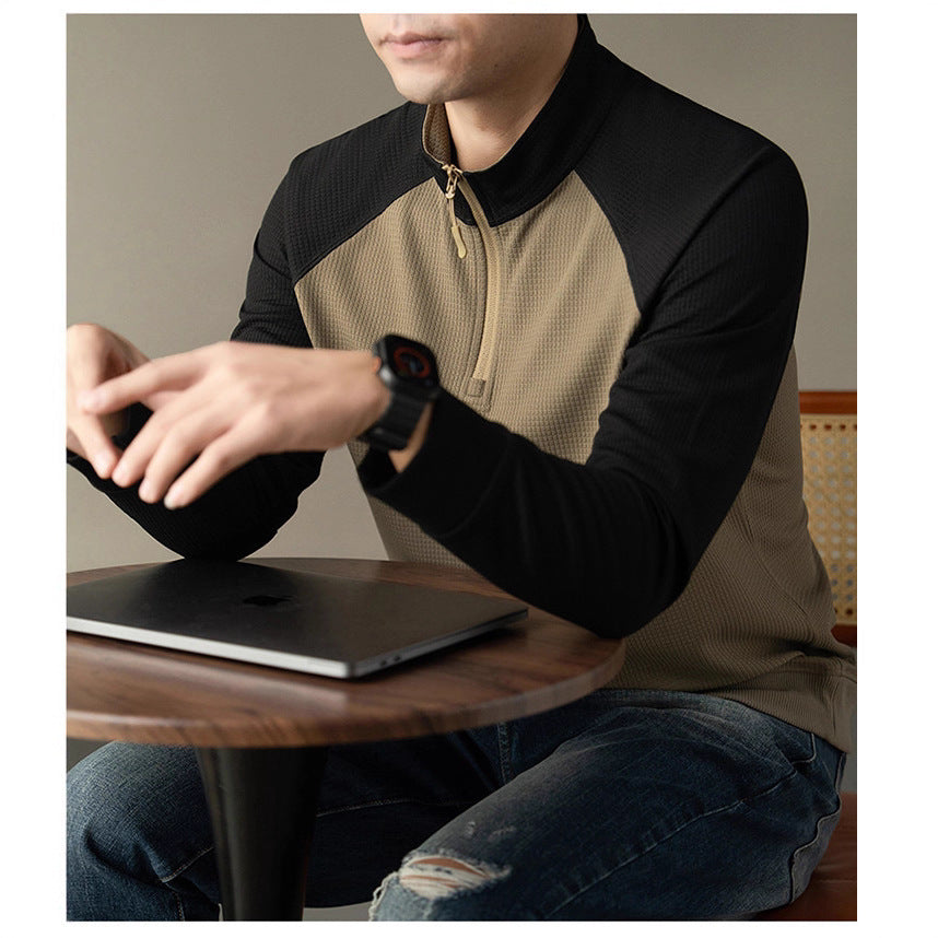 Herren Langarmshirt Sportlich Funktional Mit Reißverschluss