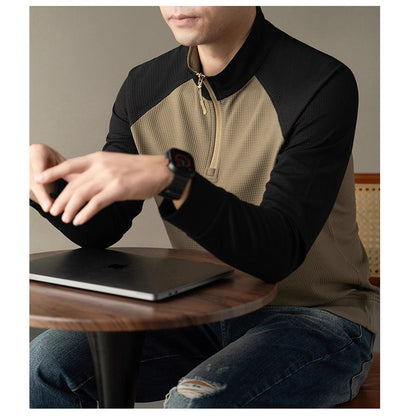 Herren Langarmshirt Sportlich Funktional Mit Reißverschluss