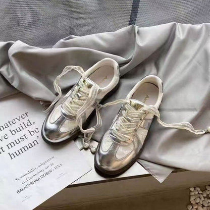Damen Sneaker Modisch Floralmuster Schnürsenkel