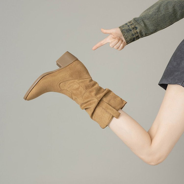Damen Stiefeletten Lässig Rauleder Braun Schnürsenkel - BerlinGlamour