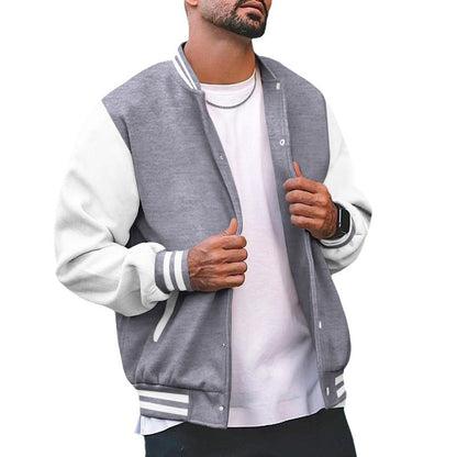 Herren Jacke Sportlich Mit Kontrastärmeln Strapazierfähig