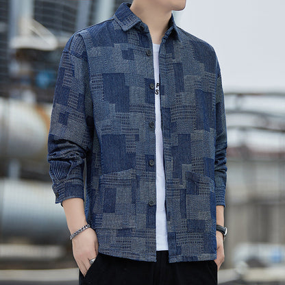 Herren Langarmhemd Modern Grafisches Muster Berlin Style - BerlinGlamour