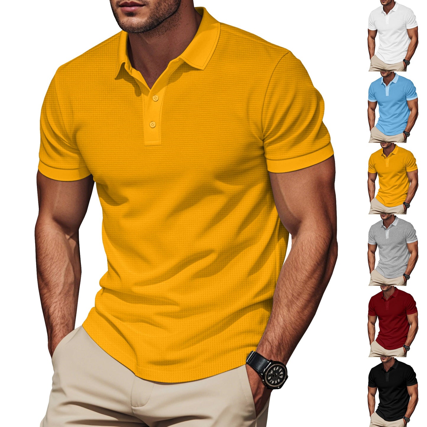 Herren Poloshirt Komfort Design Strukturiert Modern - BerlinGlamour