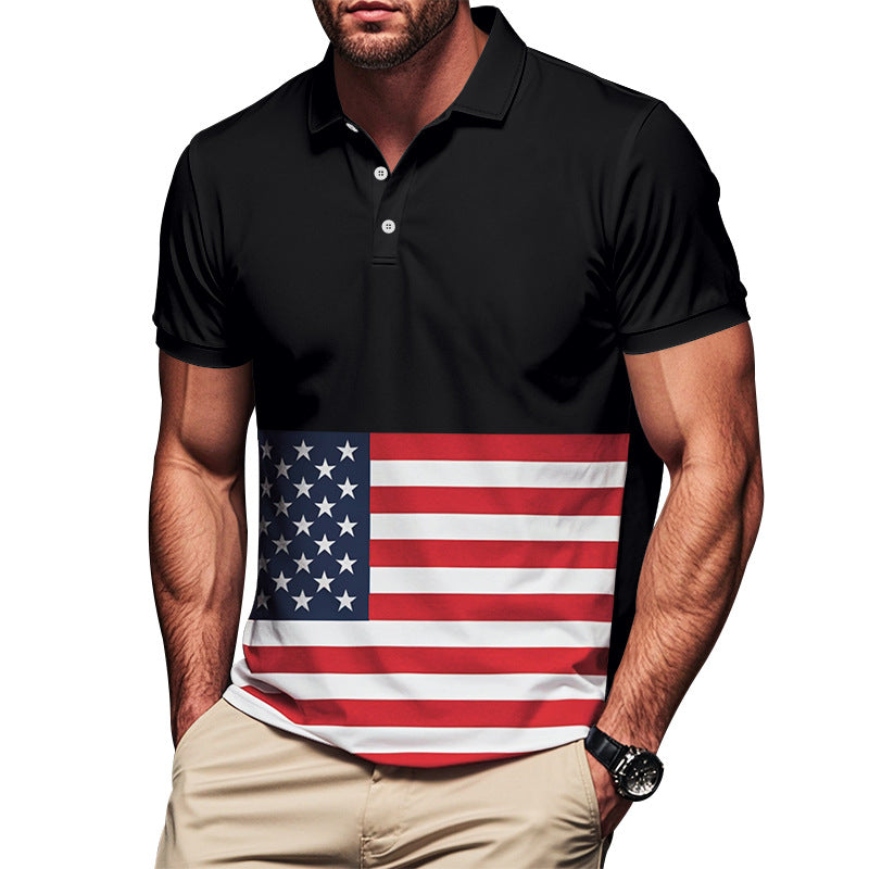 Herren Poloshirt Flaggenmuster Berlin Modern