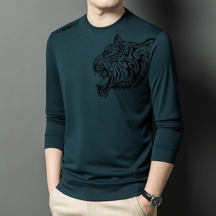 Herren Langarmshirt Tiger Grafik Modern Style