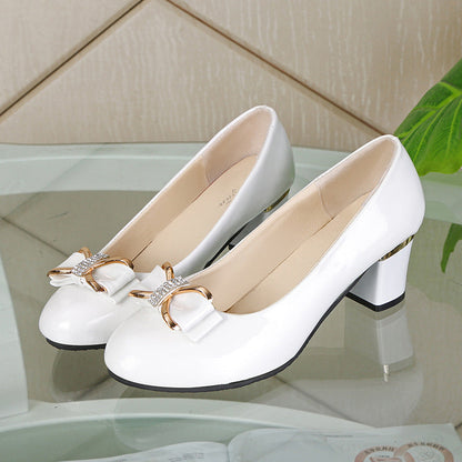 Elegante Damen Ballettschuhe Glänzend mit Schleife