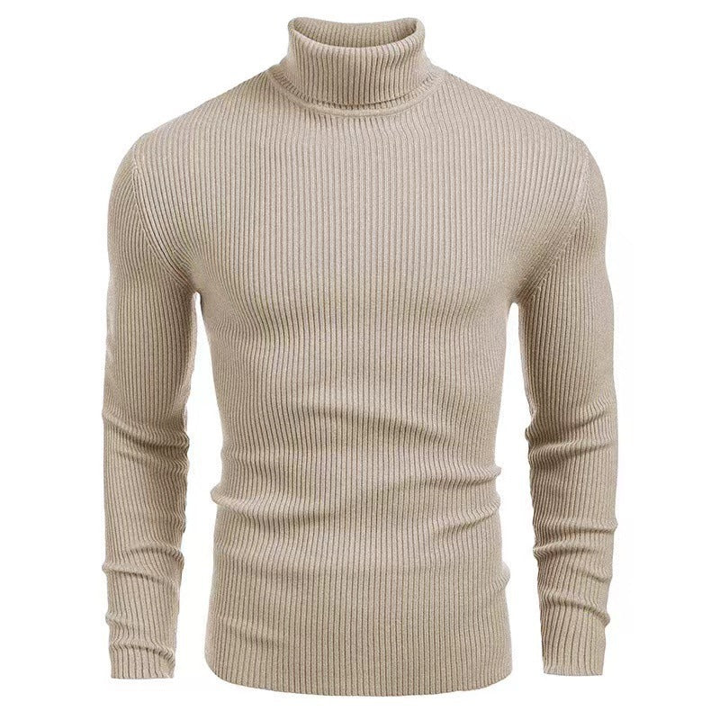 Herren Rollkragenpullover Feinripp aus Merino-Wolle