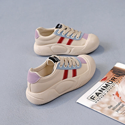 Damen Sneaker Sportlich Atmungsaktiv Weiße Sneaker