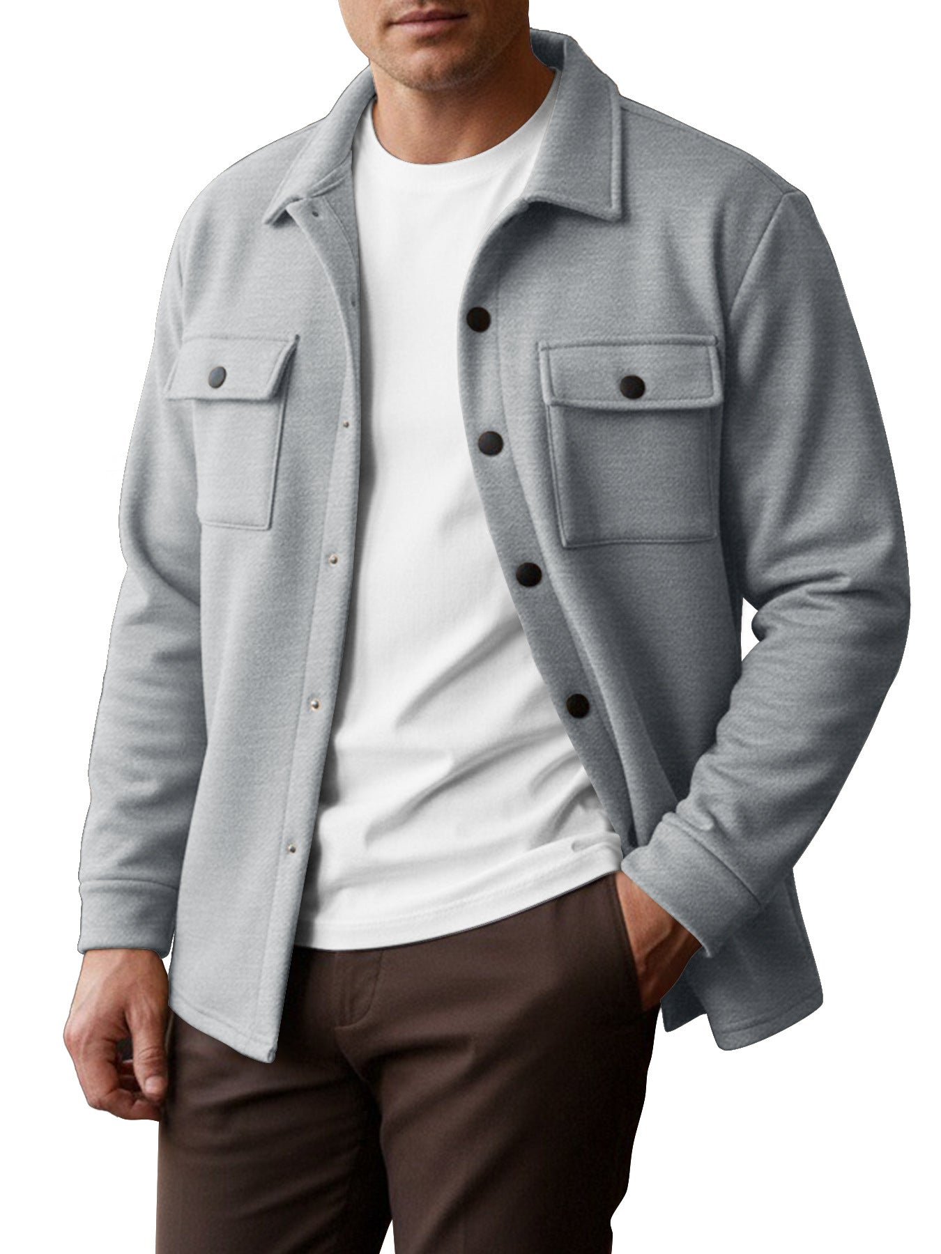 Herren Hemd Freizeit Verschließbare Brusttaschen Modern