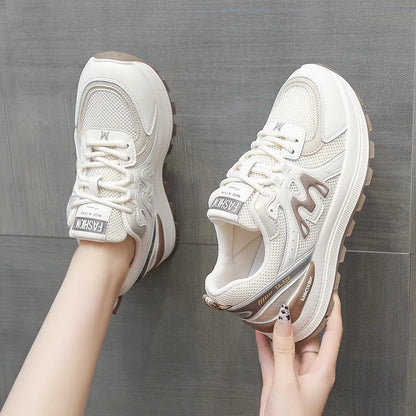 Damen Sneaker atmungsaktiv Mesh Laufsohle Dämpfung