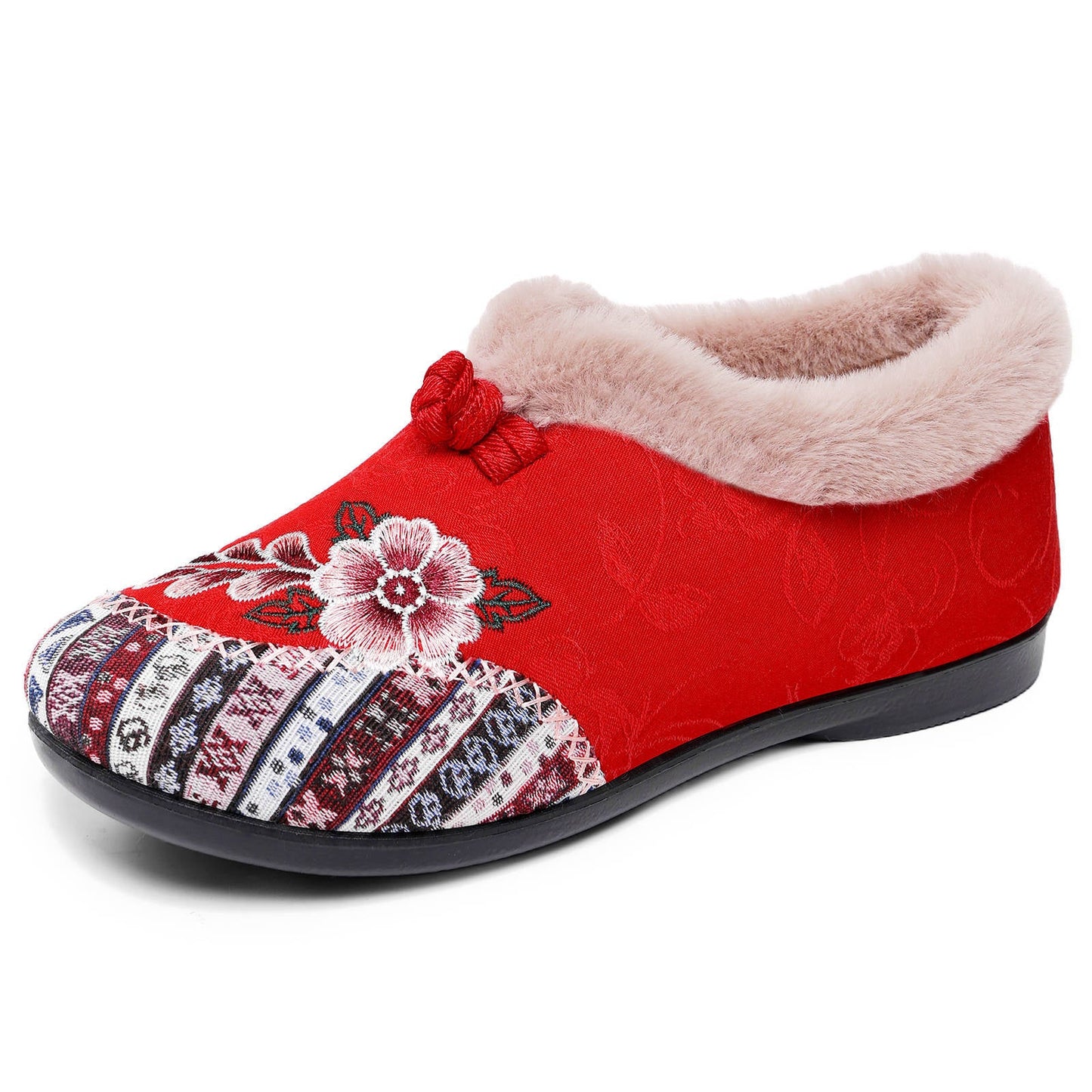 Damen Hausschuhe Blumenmuster Plüsch Warm