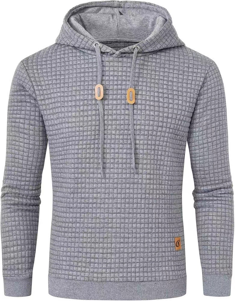 Herren Kapuzenpullover Strukturiert Modern Grau