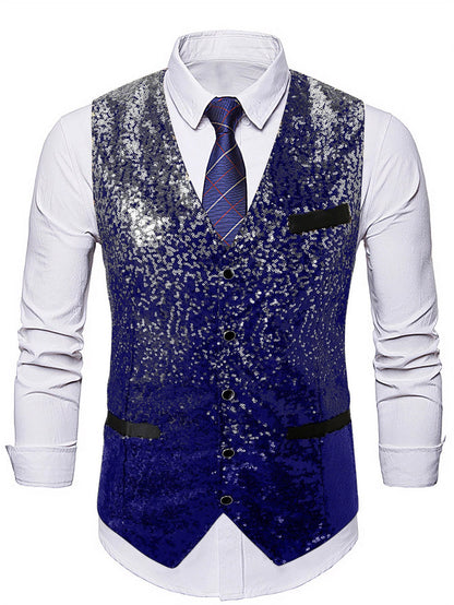 Herren Paillettenweste Modern Glamour Schnitt
