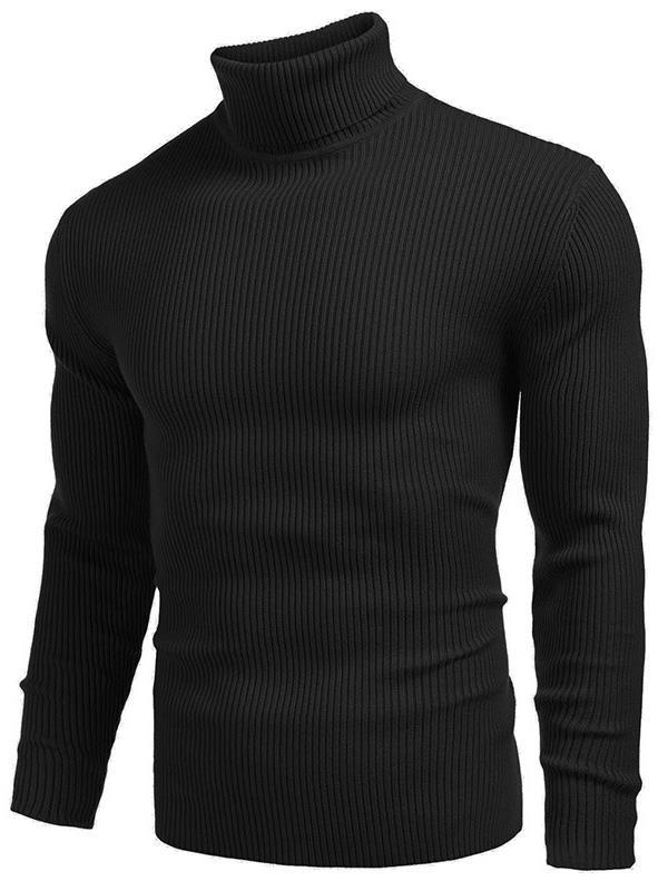 Herren Rollkragenpullover Feinrippstrick Elegante Mode