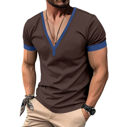 Herren T-Shirt V-Ausschnitt Modern Slimfit