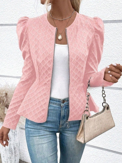 Damen Blazer Modern Puffärmel Elegant