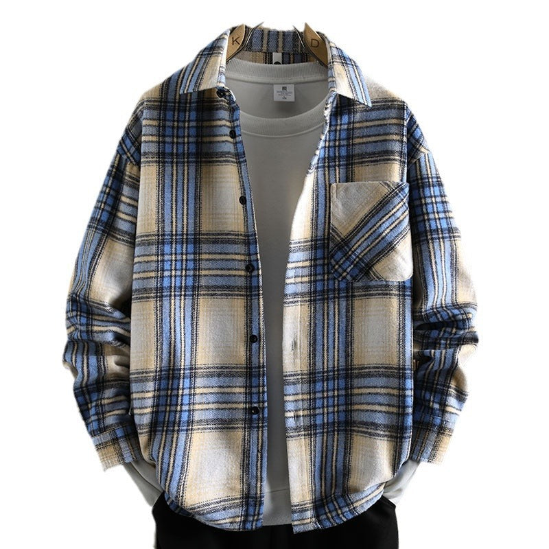Herren Karo Shirtjacke Modern Sportlich