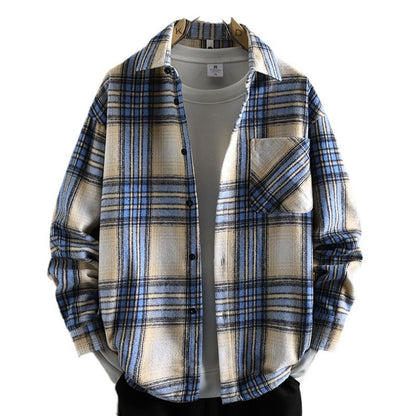 Herren Karo Shirtjacke Modern Sportlich