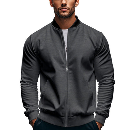 Herren Bomberjacke Elegante Reißverschluss Stehkragen