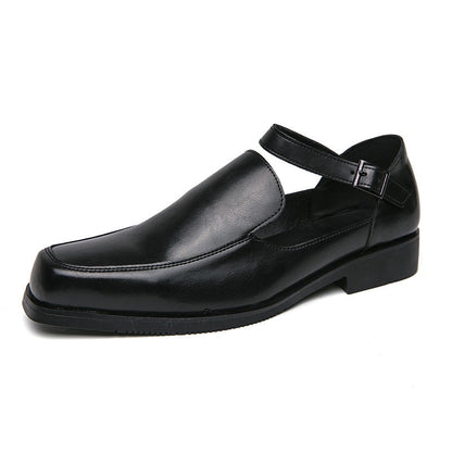 Damen Lederschuhe Elegantes Design Schnallenverschluss Schwarz