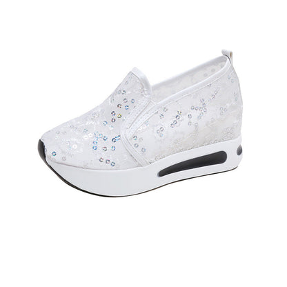 Damen Sneaker Spitze Elegant Bequem Schuhe