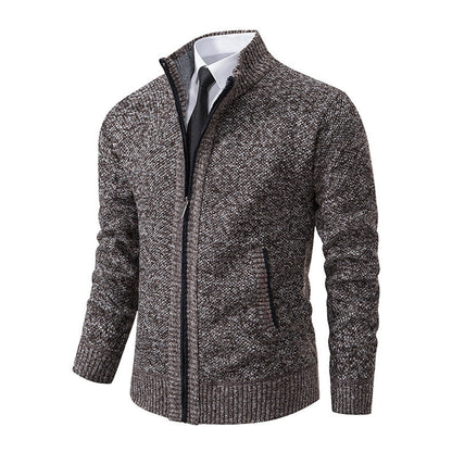 Herren Strickjacke Elegant Reißverschluss Kragen