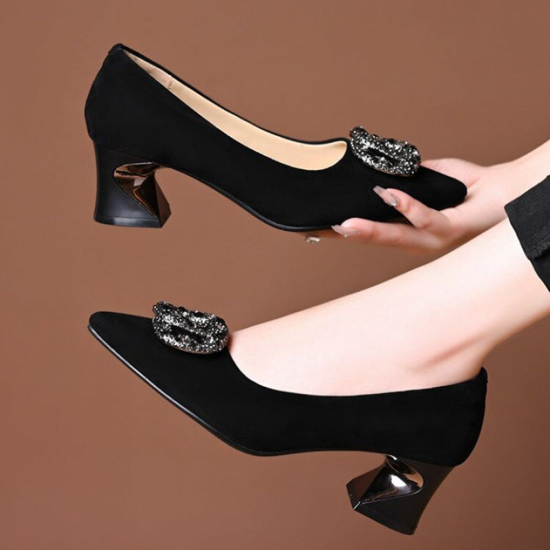 Damen Pumps Elegante Schmuck High Heels Glitzer