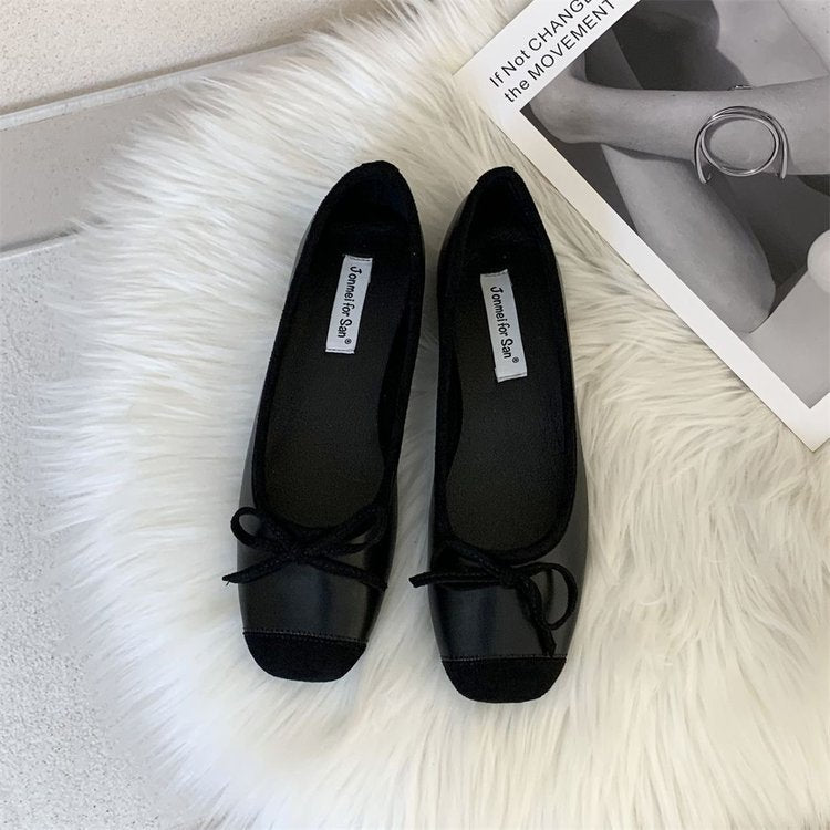 Damen Ballerinas Weich Bequem Mit Schleife Elegant