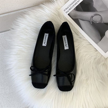 Damen Ballerinas Weich Bequem Mit Schleife Elegant