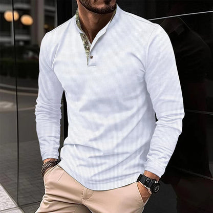 Herren Hemd Langarm Stehkragen Modern Berlin Style