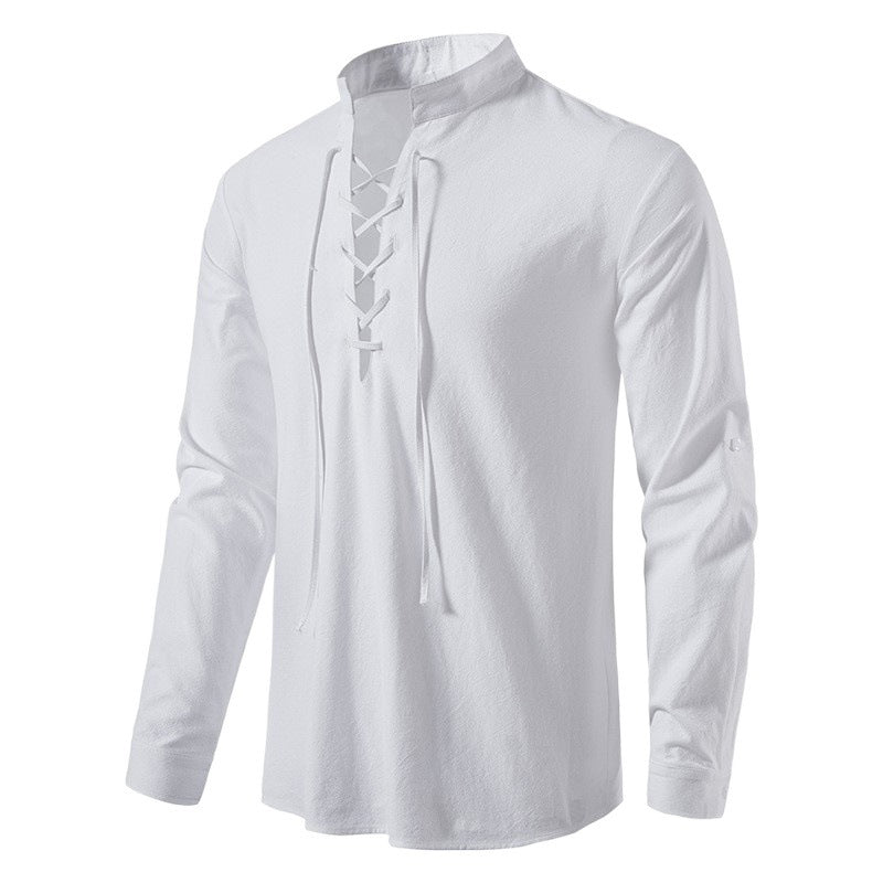 Herren Langarmshirt Modern Kordelzug Elegant