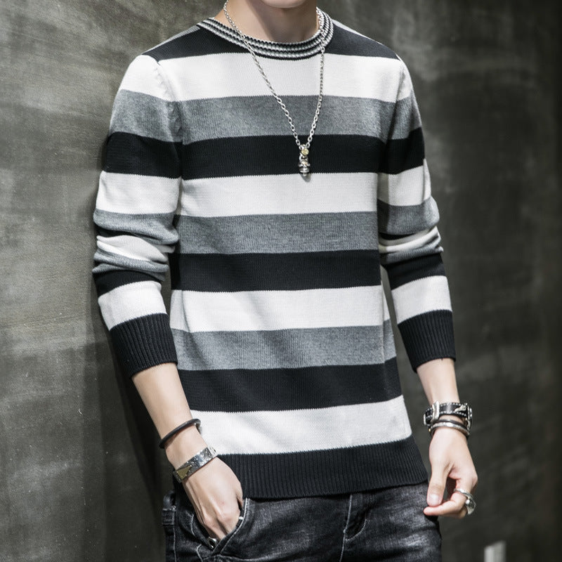 Herren Pullover Streifen Weich Baumwolle Modern