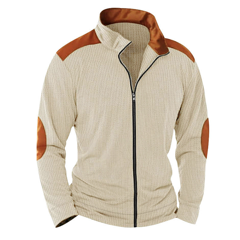 Herren Lederjacke Steppjacke mit Kragen Schwarz Elegant - BerlinGlamour