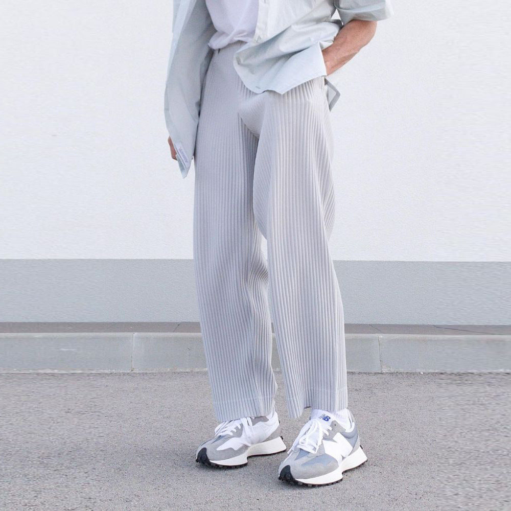 Herren Chino-Hose Plissiert Elastisch Modern