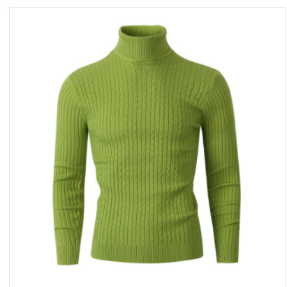 Herren Pullover Strukturiert Zopfmuster Hochkragen Modern