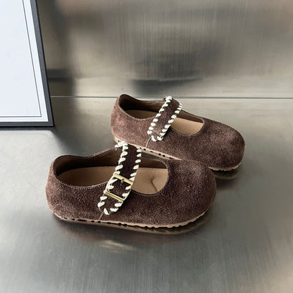 Damen Mokassins Weich Wildleder Schnalle Schuhe
