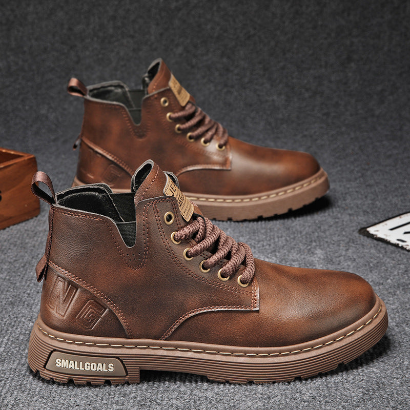 Damen Lederstiefeletten Lässig Chic Heidi Stil
