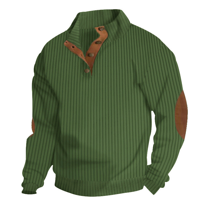 Herren Pullover Strick Leder Akzente Modern Eleganz