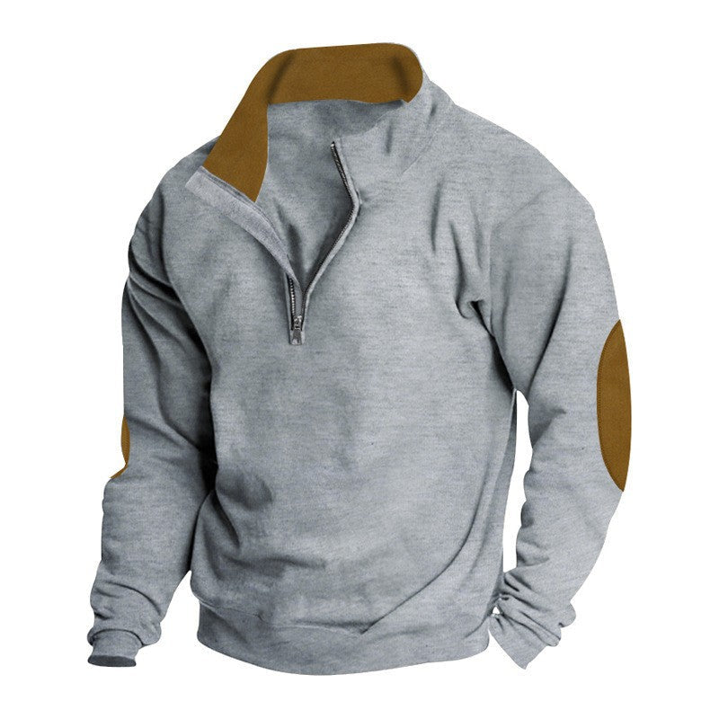 Herren Fleecejacke Stehkragen Reißverschluss Modern