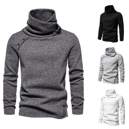 Modischer Herren Kapuzenpullover Asymmetrisch mit Knöpfen - BerlinGlamour