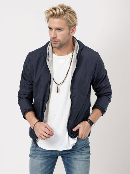 Herren Übergangsjacke Leicht Verstellbare Kapuze Outdoor