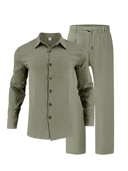 Herren Lounge-Set Bequem Hochwertig Mit Hemd Und Hose