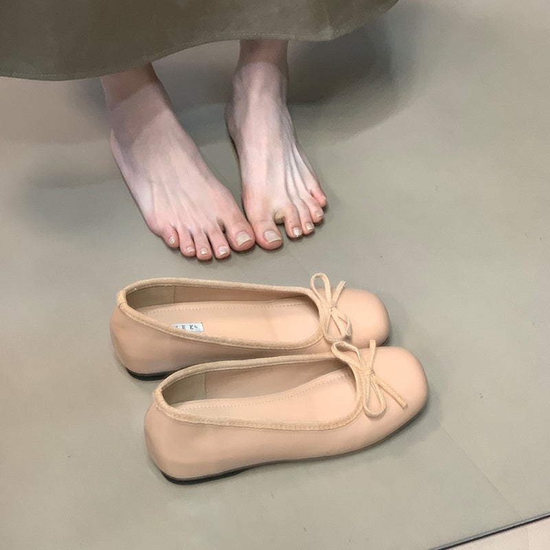 Damen Ballerinas Bequem Schleifen Detail Elegante Schuhe
