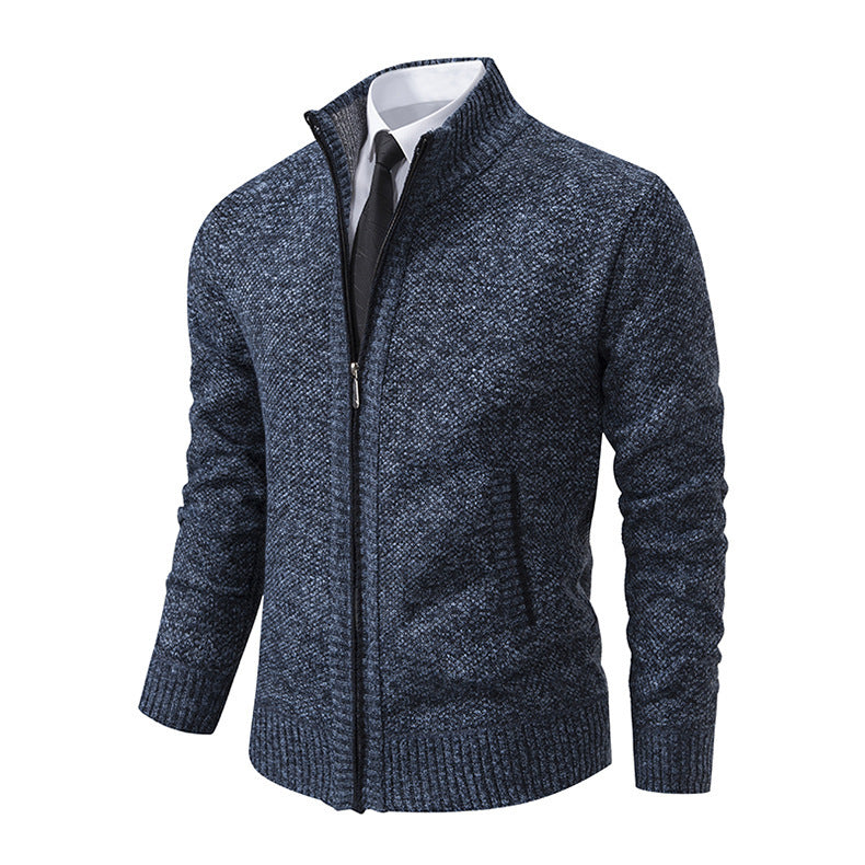 Herren Strickjacke Elegant Reißverschluss Kragen