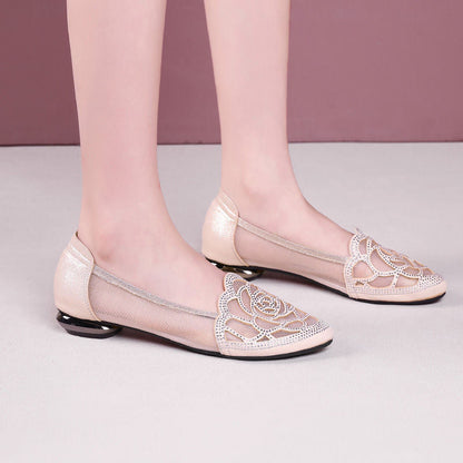 Damen Ballerinas mit Spitze Flach und Elegant