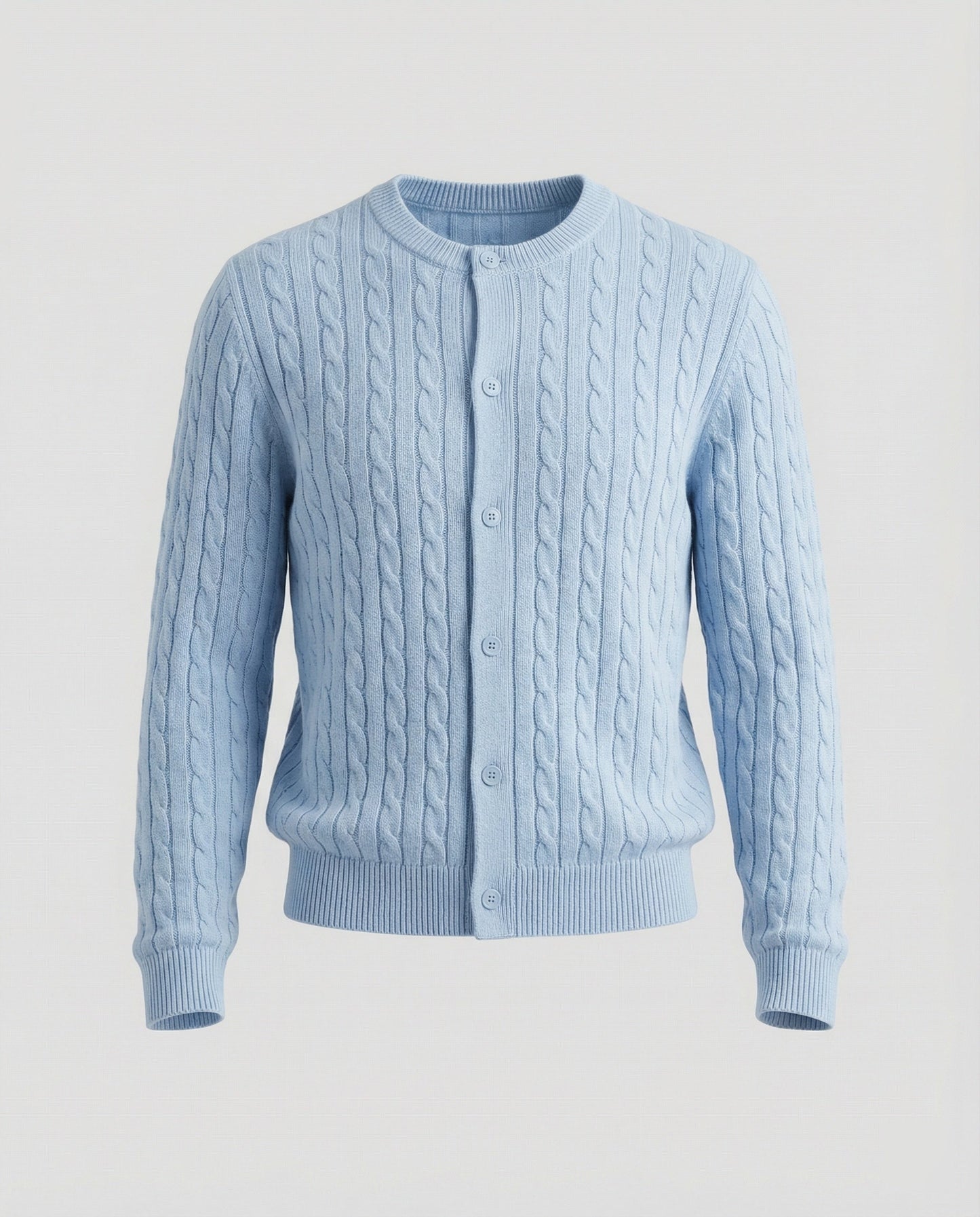 Damen Cardigan Kurz Zopfmuster Rundhals Modern