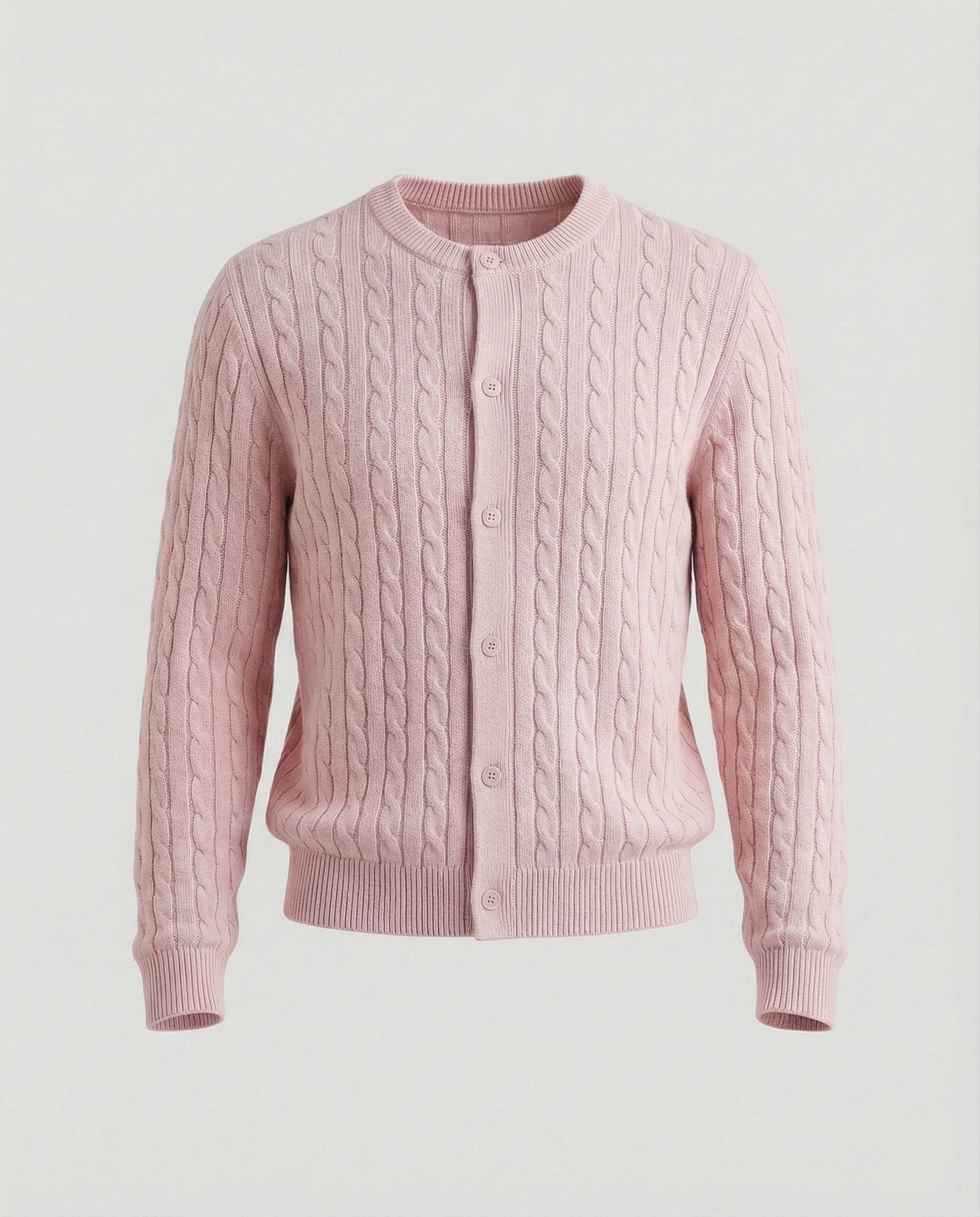 Damen Cardigan Kurz Zopfmuster Rundhals Modern