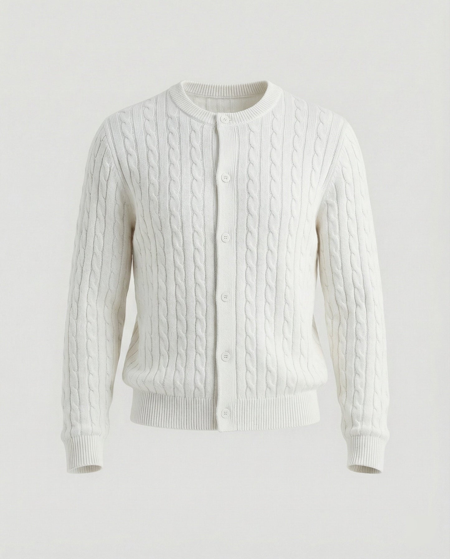 Damen Cardigan Kurz Zopfmuster Rundhals Modern