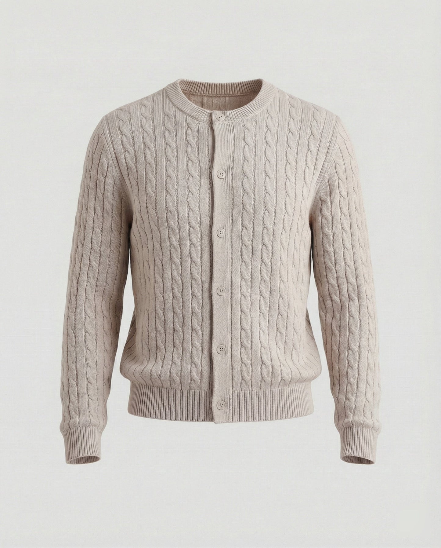 Damen Cardigan Kurz Zopfmuster Rundhals Modern