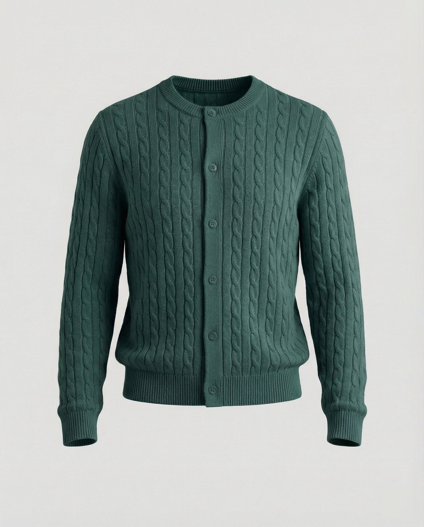 Damen Cardigan Kurz Zopfmuster Rundhals Modern